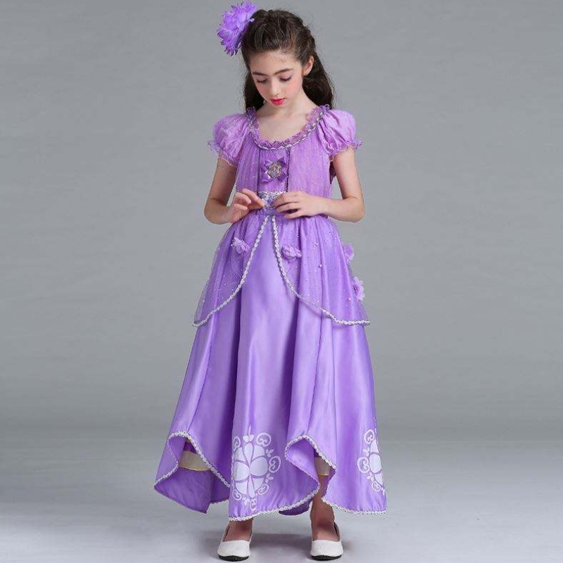 ชุด baige sophia rapunzel สาว lilac สาวชุดการแสดงฮาโลวีนหญิงสาวคอสเพลย์เครื่องแต่งกาย