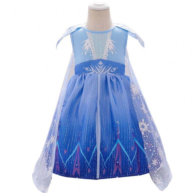 Baige Girls ชุดฤดูร้อนทารกแรกเกิด Elsa 2 Blue Girl Party Dress BX1730