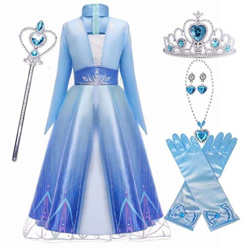 เด็กผู้หญิงฮัลโลวีนปาร์ตี้คอสเพลย์ 110-150 ซม. เจ้าหญิงแต่งตัว Elsa ชุดเจ้าหญิง HCGD-011