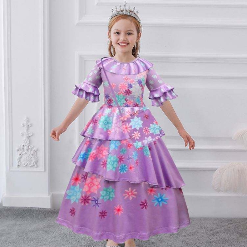 Baige Purple Isabella Mirabel Encanto Cosplay เครื่องแต่งกายชุดสาวสาวชุดเจ้าหญิงชุด MFMW001