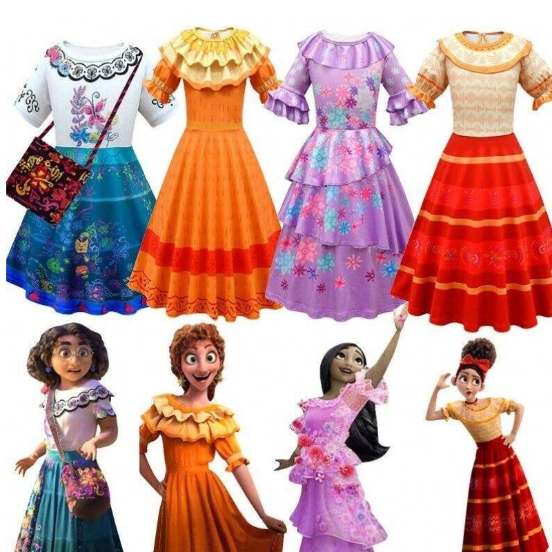 Baige Encanto Mirabel Girl Princess เครื่องแต่งกาย Isabella คอสเพลย์ชุด MFMW003