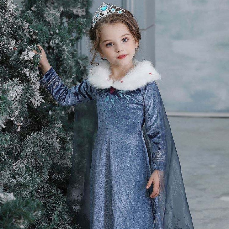 2020 ขายส่งปาร์ตี้ Elsa Anna Princess Girl Children Winter Coat Coat เครื่องแต่งกายด้วยเสื้อโค้ท