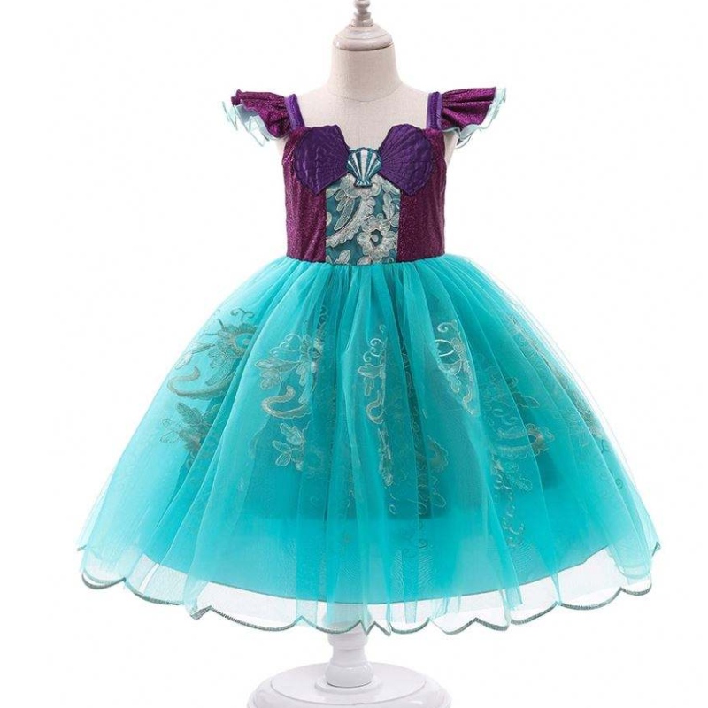 Baige Girls Mermaid Ariel Princess Dress Cosplay เครื่องแต่งกายสำหรับเด็กผู้หญิงนางเงือกแต่งตัวเสื้อผ้าเด็กฮาโลวีน