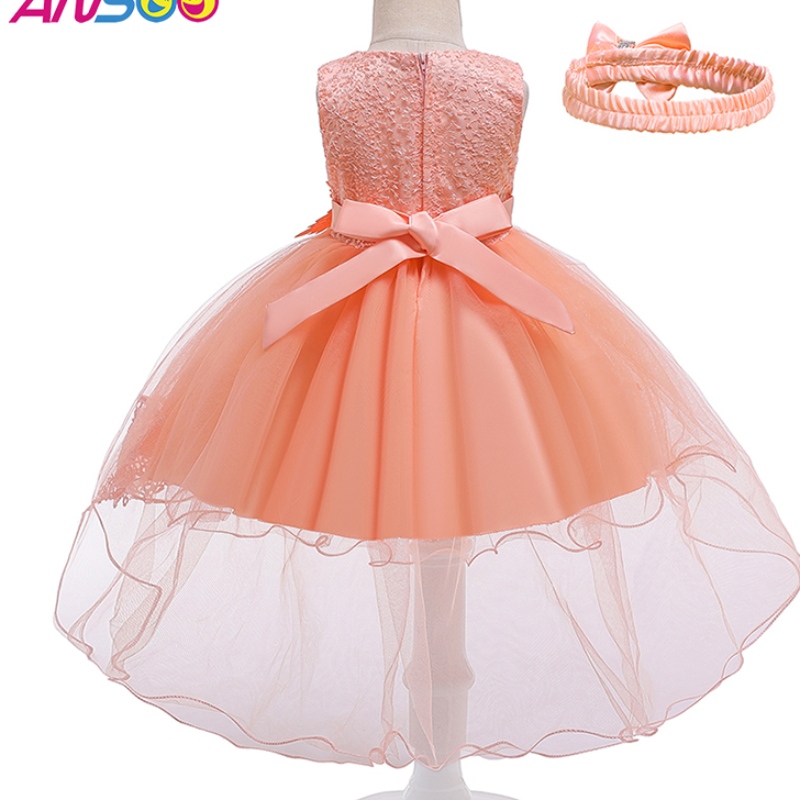 Ansoo Pretty Pretty Peach Childing \\\\ S Birthday Printion Flower Flower Dress สีส้มสำหรับสาว