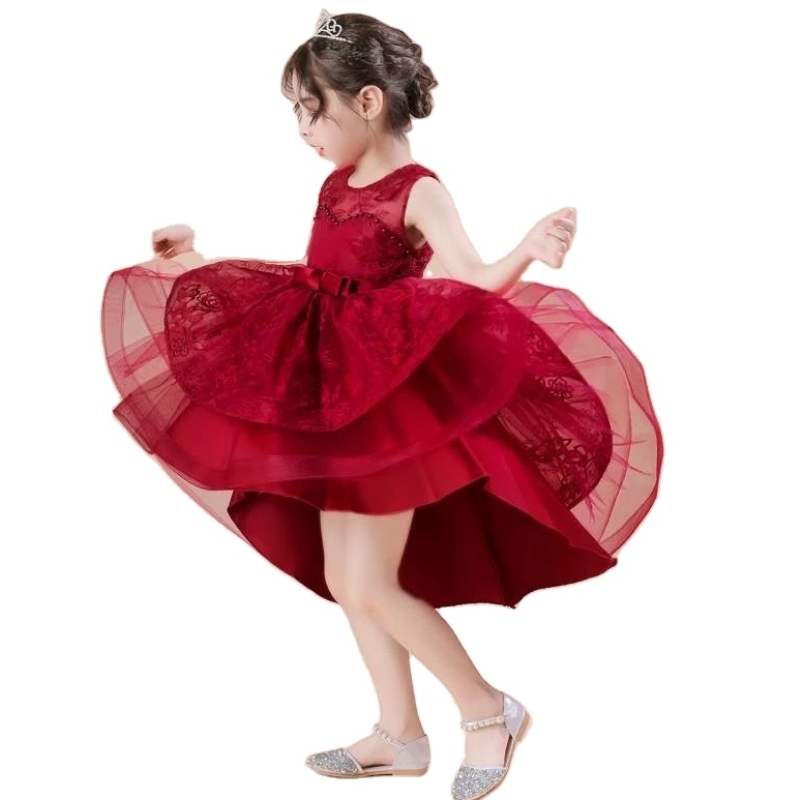 เด็ก ๆ ที่ตามหลังงานแต่งงานชุดแต่งงานสาวสาวสาวเจ้าหญิงราตรี Prom Prom Tulle Gown Kid