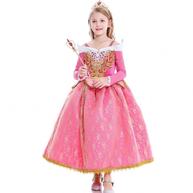 Baige สาวใหม่ Princess Aurora เครื่องแต่งกายแขนยาวนอนหลับม่วงนอนปาร์ตี้วันเกิดเด็กชุดเด็กชุดแฟนซีสำหรับสาว ๆ