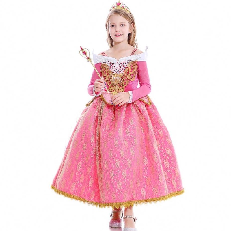 Baige สาวใหม่ Princess Aurora เครื่องแต่งกายแขนยาวนอนหลับม่วงนอนปาร์ตี้วันเกิดเด็กชุดเด็กชุดแฟนซีสำหรับสาว ๆ