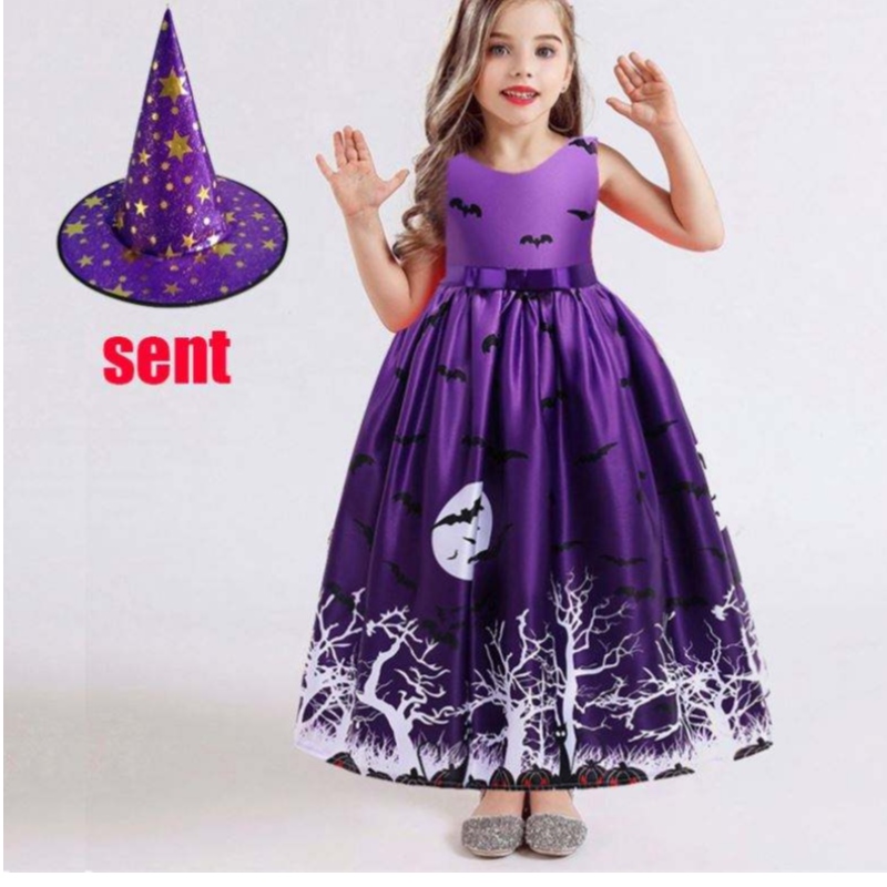 Hot Sale Halloween เด็กเครื่องแต่งกายชุดสั้นสาวสั้น 3-10 ปีเสื้อผ้าเด็ก