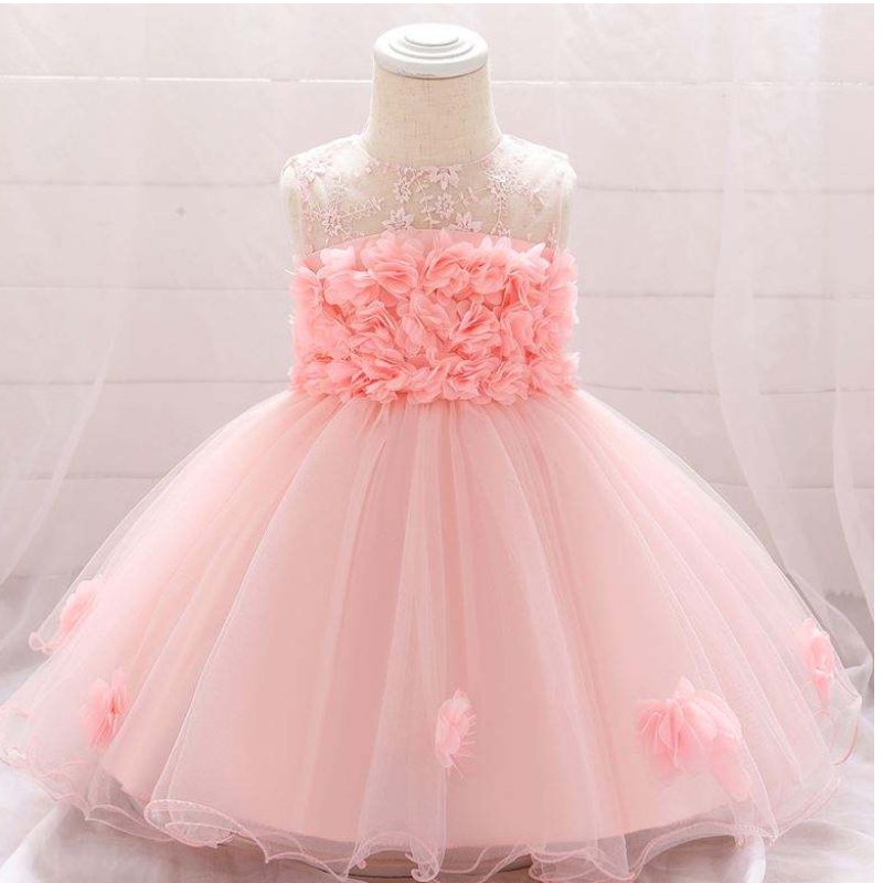 Baige New Frock Designs Girls \\\\ \'เสื้อผ้าเด็กแรกเกิดปาร์ตี้เด็กสวมชุดบัพติศมา L1920xz