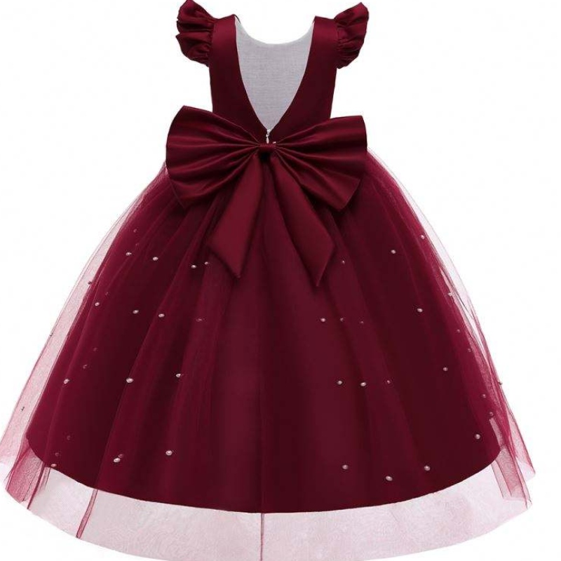 Baige Wholesale Beading Long Bridesmaid Dress Kid Kids Party สวมชุดเด็กปาร์ตี้ยามเย็นเสื้อผ้าเด็กเสื้อผ้าเด็ก