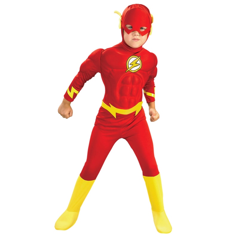 Boy the Flash Muscle Superhero ชุดแฟนซีเด็กแฟนตาซีการ์ตูนภาพยนตร์ Carnival Party Halloween Cosplay เครื่องแต่งกาย