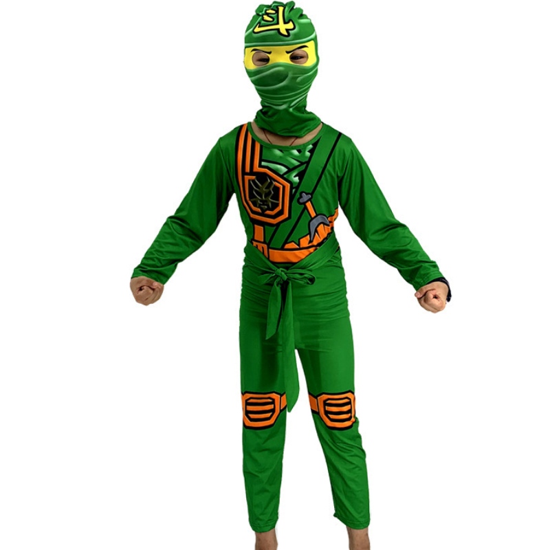Ninja Le Cosplay Go Anime บทบาทการเล่นเครื่องแต่งกายเด็กชายและเด็กหญิง Jumpsuit Halloween Christmas Party