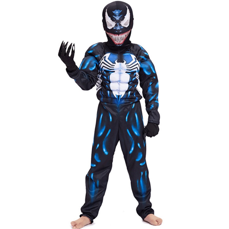 เครื่องแต่งกายกล้ามเนื้อ Venom Muscle Superhay Superhero เครื่องแต่งกายเด็กผู้ชายชุดฮาโลวีนสำหรับเด็ก