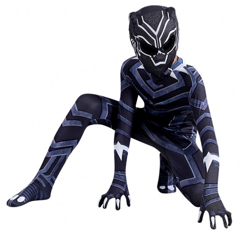 เด็กชุดคอสเพลย์เสื้อผ้าสีดำแพนเทอร์บอดี้สูท Marvel Superhero เครื่องแต่งกายปาร์ตี้