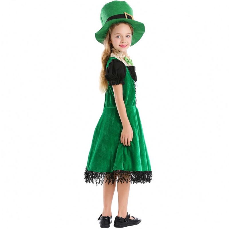 เด็กเอลฟ์คุณภาพสูงคอสเพลย์ชุดแฟนซีชุดคาร์นิวัล Leprechaun เซนต์แพทริคชุดคอสเพลย์วันฮาโลวีน
