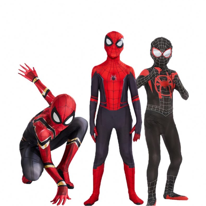 เครื่องแต่งกาย Spiderman คุณภาพสูงชุดแฟนซีสำหรับผู้ใหญ่และเด็กชุดฮาโลวีนชุดสแปนเด็กซ์สีดำสแปนเด็กซ์ 3D คอสเพลย์