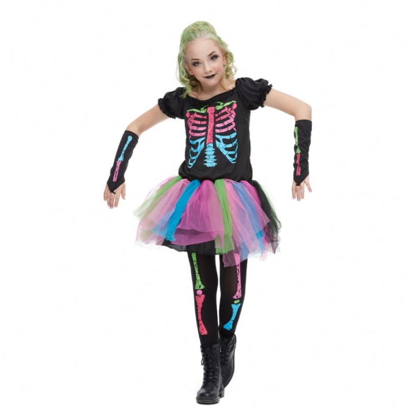2021 ชุดเด็กสาวมาถึงเด็กวัยหัดเดินเครื่องแต่งกาย Halloween ชุดฮาโลวีน Funky Bone เครื่องแต่งกายสำหรับเด็ก