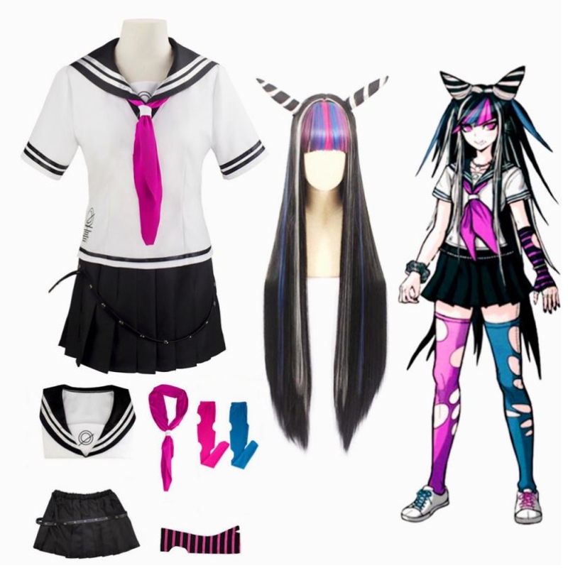 อะนิเมะ Super Dangan Ronpa 2 Danganronpa Ibuki Mioda ชุดเครื่องแต่งกายชุดคอสเพลย์ชุดเครื่องแบบ